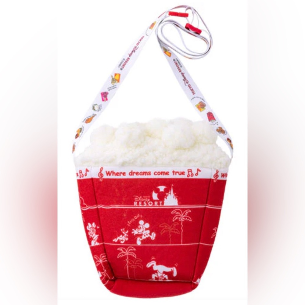 Tokyo Disney Resort Popcorn Bucket Plush Crossbody Bag